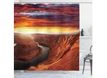 Abakuhaus Tenda Da Doccia Paesaggio, Mystic Cliff, Acqua Opaca Incl. 12 Anelli Resistente A Batteri E Muffe, 175 X 240 Cm, Arancione Giallo