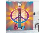 Abakuhaus Tenda Da Doccia Hippie, Chitarra Pace, Opaca, Incl. 12 Anelli, Resistente A Batteri E Muffe, 175 X 200 Cm, Multicolore