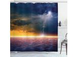 Abakuhaus Tenda Da Doccia Paesaggio, Apocalyptic Sky View, Opaca, Incl. 12 Anelli, Resistente A Batteri E Muffe, 175 X 200 Cm, Arancione Blu