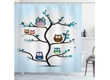 Abakuhaus Tenda Da Doccia Con Gufo, Animale Notturno Gufo Love, In Tessuto, Incl. 12 Ganci, Stampa Digitale, Colori Resistenti, Durevole, Resistente Ai Batteri, 175 X 180 Cm, Multi