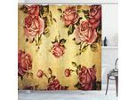 Abakuhaus Tenda Da Doccia Rosa, Motivo In Stile Vittoriano, Impermeabile, Inclusi 12 Anelli, Resistente A Batteri E Muffe, 175 X 200 Cm, Crema, Verde, Rosa
