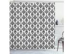 Abakuhaus Tenda Da Doccia In Damasco, Bianco E Nero Barocco, Impermeabile, Inclusi 12 Anelli, Resistente A Batteri E Muffe, 175 X 240 Cm, Bianco E Nero