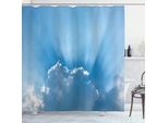 Abakuhaus Tenda Da Doccia Paesaggio, Sunburst Silver Lining, Impermeabile, Inclusi 12 Anelli, Resistente A Batteri E Muffe, 175 X 220 Cm, Blu Grigio