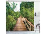 Abakuhaus Tenda Da Doccia Paesaggistica, Foresta Di Mangrovie Thapom, Opaca, Incl. 12 Anelli, Resistente A Batteri E Muffe, 175 X 200 Cm, Marrone Verde Marrone Chiaro