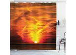 Abakuhaus Tenda Da Doccia Arancione, Tramonto Sull'orizzonte Marino, Opaca, Incl. 12 Anelli, Resistente A Batteri E Muffe, 175 X 240 Cm, Arancione