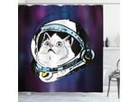 Abakuhaus Tenda Da Doccia Nebel, Astronauti In Miniatura Nello Spazio, Opaca All'acqua, Incl. 12 Anelli, Resistente A Batteri E Muffe, 175 X 200 Cm, Blu Grigio