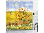 Abakuhaus Tenda Da Doccia Fallen, Foglie D'acero, Arte Pastello, Opaca, Incl. 12 Anelli, Resistente A Batteri E Muffe, 175 X 200 Cm, Multicolore