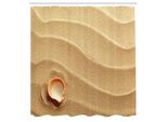 Abakuhaus Tenda Da Doccia Con Conchiglie, Wenig Seashell Su Sabbia Dorata, Tema Marino Spirituale, Stampa Artistica Costiera, Set Decorativo Per Bagno In Tessuto Con Ganci, 175X240 Cm, Marrone Sabbia