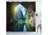 Abakuhaus Tenda Da Doccia Naturale, Paesaggio Mountain Sky, Opaca, Incl. 12 Anelli, Resistente A Batteri E Muffe, 175 X 240 Cm, Multicolore
