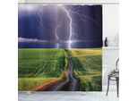 Abakuhaus Tenda Da Doccia Estiva, Solar Energy Storm Field, Opaca All'acqua, Incl. 12 Anelli, Resistente A Batteri E Muffe, 175 X 200 Cm, Verde Blu