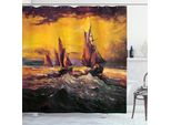 Abakuhaus Tenda Da Doccia Giallo Arancione, Nave Da Crociera Sun, Opaca, Incl. 12 Anelli, Resistente A Batteri E Muffe, 175 X 200 Cm, Giallo Arancione