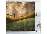 Abakuhaus Tenda Da Doccia Colorata, Paesaggio Sky Tree, Opaca, Incl. 12 Anelli, Resistente A Batteri E Muffe, 175 X 240 Cm, Multicolore
