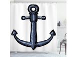 Abakuhaus Tenda Da Doccia Ocean, Sicurezza Con Ancora Marina, Opaca All'acqua, Incl. 12 Anelli, Resistente A Batteri E Muffe, 175 X 240 Cm, Grigio Bianco