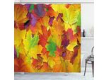 Abakuhaus Tenda Da Doccia Berg, Foglie D'acero Colorate, Opaca, Incl. 12 Anelli, Resistente A Batteri E Muffe, 175 X 240 Cm, Giallo Viola