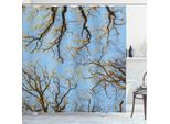 Abakuhaus Tenda Da Doccia Naturale, Cielo Vibrante Con Alberi, Opaca, Inclusi 12 Anelli, Resistente A Batteri E Muffe, 175 X 240 Cm, Marrone Blu