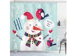 Abakuhaus Tenda Da Doccia Natalizia, Recinzioni In Legno Umoristiche, Opaca All'acqua, Incl. 12 Anelli, Resistente A Batteri E Muffe, 175 X 200 Cm, Marrone Chiaro