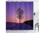 Abakuhaus Tenda Da Doccia Baum, Oak Tramonto Invernale, Acqua Opaca Incl. 12 Anelli Lunga Durata Resistente A Batteri E Muffe, 175 X 200 Cm, Viola