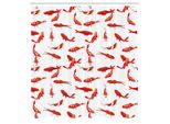 Abakuhaus Tenda Da Doccia Con Motivo Koi, Asiatico Esotico Subacqueo Nuotando Animale Simbolo Di Fortuna Mare Natura Illustrazione, Tessuto Set Decorativo Per Bagno Con Ganci, 175X200 Cm, Arancione