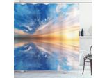 Abakuhaus Tenda Da Doccia Blu, Sky Reflections Tramonto, Acqua Opaca Incl. 12 Anelli Lunga Durata Resistente A Batteri E Muffe, 175 X 200 Cm, Arancione Blu