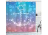 Abakuhaus Tenda Da Doccia Rosa, Motivo Paesaggio Sfocato, Opaca, Incl. 12 Anelli, Resistente A Batteri E Muffa, 175 X 200 Cm, Rosa E Blu