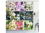 Abakuhaus Tenda Da Doccia Con Motivo Alberi, Collage Paesaggio Primaverile, Opaca, Incl. 12 Anelli, Resistente A Batteri E Muffe, 175 X 240 Cm, Multicolore
