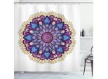 Abakuhaus Tenda Da Doccia Volk, Decorazione Floreale Naturale, Impermeabile, Incl. 12 Anelli, Resistente A Batteri E Muffe, 175 X 240 Cm, Viola Giallo