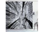 Abakuhaus Tenda Da Doccia Horror, Bosco Invernale Scuro, Acqua Opaca, Incl. 12 Anelli, Resistente A Batteri E Muffe, 175 X 240 Cm, Nero Grigio