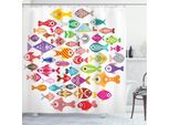 Abakuhaus Tenda Da Doccia Con Motivo A Pesci, Coralli E Capesante, Effetto Acqua, Opaca, Incl. 12 Anelli, Resistente A Batteri E Muffe, 175 X 200 Cm, Multicolore