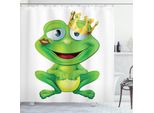 Abakuhaus Tenda Da Doccia Colorata, Crown Frog Prince, Impermeabile, Inclusi 12 Anelli, Resistente A Batteri E Muffe, 175 X 240 Cm, Multicolore
