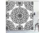 Abakuhaus Tenda Da Doccia Mandala, Elaborati Motivi Mandala, In Tessuto, Incl. 12 Ganci, Stampa Digitale, Colori Resistenti, Durevole, Resistente Ai Batteri, 175 X 220 Cm, Nero