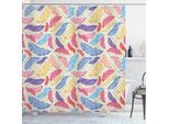 Abakuhaus Tenda Da Doccia Con Motivo Piumato, A Quadri Colorati, Impermeabile, Inclusi 12 Anelli, Resistente A Batteri E Muffe, 175 X 240 Cm, Multicolore