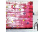 Abakuhaus Tenda Da Doccia Retrò, Red Grunge Celestial, Impermeabile, Incl. 12 Anelli, Resistente A Batteri E Muffe, 175 X 240 Cm, Rosso Blu Giallo