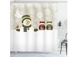 Abakuhaus Tenda Da Doccia Natalizia, Fiocco Di Neve-Giorno Invernale, Opaca, Incl. 12 Anelli, Resistente A Batteri E Muffe, 175 X 240 Cm, Multicolore