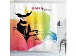 Abakuhaus Tenda Da Doccia Vintage, London Fashion Lady, Impermeabile, Inclusi 12 Anelli, Resistente A Batteri E Muffe, 175 X 240 Cm, Multicolore