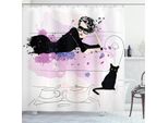 Abakuhaus Tenda Da Doccia Vintage, London Fashion Lady, Impermeabile, Inclusi 12 Anelli, Resistente A Batteri E Muffe, 175 X 200 Cm, Multicolore