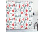 Abakuhaus Tenda Da Doccia Natalizia, Snowy-Winter-Noel, Impermeabile, Incl. 12 Anelli, Resistente A Batteri E Muffe, 175 X 200 Cm, Bianco E Blu