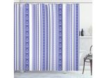 Abakuhaus Tenda Da Doccia A Righe, Ancora Marina, Opaca, Incl. 12 Anelli, Resistente A Batteri E Muffe, 175 X 240 Cm, Viola Viola