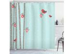 Abakuhaus Tenda Da Doccia Natalizia, Grazioso Uccellino Rosso Invernale, Resistente A Batteri E Muffe, Incl. 12 Ganci Lavabile Elegante Stampa Digitale, 175 X 180 Cm, Corallo Seafoam