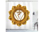 Abakuhaus Tenda Da Doccia Chakra, Simbolo Orientale Dei Chakra, Opaca, Incl. 12 Anelli, Resistente A Batteri E Muffe, 175 X 180 Cm, Giallo Terra