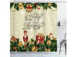 Abakuhaus Tenda Da Doccia Natalizia, Graziosi Nastri Natalizi, In Tessuto, Incl. 12 Ganci, Stampa Digitale, Colori Resistenti, Durevole, Resistente Ai Batteri, 175 X 220 Cm, Multicolore