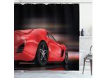 Abakuhaus Tenda Da Doccia Autos, Futuristic Red Sport, Con Set Di 12 Anelli Impermeabile Elegante Moderna Colori Resistenti E Antimuffa, 175 X 180 Cm, Rosso Nero