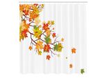 Abakuhaus Tenda Da Doccia A Cascata, Immagine Con Foglie Di Acero Canadesi Naturali Che Creano Un Effetto Caldo Sul Freddo, Set Decorativo Per Bagno In Tessuto Con Ganci, 175X200 Cm, Giallo Arancione