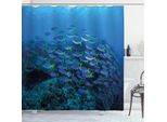 Abakuhaus Tenda Da Doccia Con Motivo A Pesci, Shoal Riff Ocean, Opaca, Incl. 12 Anelli, Resistente A Batteri E Muffe, 175 X 240 Cm, Multicolore