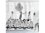 Abakuhaus Tenda Da Doccia Alla Moda, Passerella Femminile Alla Moda, Impermeabile, Incl. 12 Anelli, Resistente A Batteri E Muffe, 175 X 240 Cm, Bianco E Nero