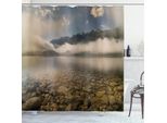 Abakuhaus Tenda Da Doccia Naturale, Riflessi Sul Lago, Opaca, Incl. 12 Anelli, Resistente A Batteri E Muffe, 175 X 240 Cm, Grigio E Bianco