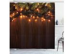 Abakuhaus Tenda Da Doccia Land, Tema Natalizio, Impermeabile, Incl. 12 Anelli, Resistente A Batteri E Muffe, 175 X 240 Cm, Marrone Verde