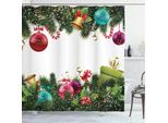 Abakuhaus Tenda Da Doccia Natalizia, Capodanno Romantico, Opaca, Incl. 12 Anelli, Resistente A Batteri E Muffe, 175 X 200 Cm, Arancione