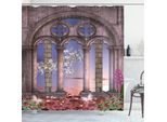 Abakuhaus Tenda Da Doccia Gotica, Paesaggio Greco Al Tramonto, Opaca, Incl. 12 Anelli, Resistente A Batteri E Muffe, 175 X 200 Cm, Multicolore