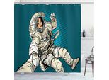 Abakuhaus Tenda Da Doccia Moon, Big Bang Nello Spazio, Opaca All'acqua, Incl. 12 Anelli, Resistente A Batteri E Muffe, 175 X 200 Cm, Grigio Blu