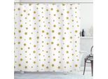 Abakuhaus Tenda Da Doccia Per Compleanni, Motivo A Stelle Gialle, Impermeabile, Incluse 12 Anelle, Resistente A Batteri E Muffe, 175 X 240 Cm, Giallo E Bianco